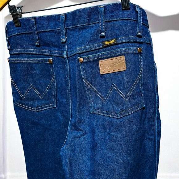 🌻WRANGLER Western Blue Jeans Tagged 31x34 MADE IN THE USA - Picture 3 of 8